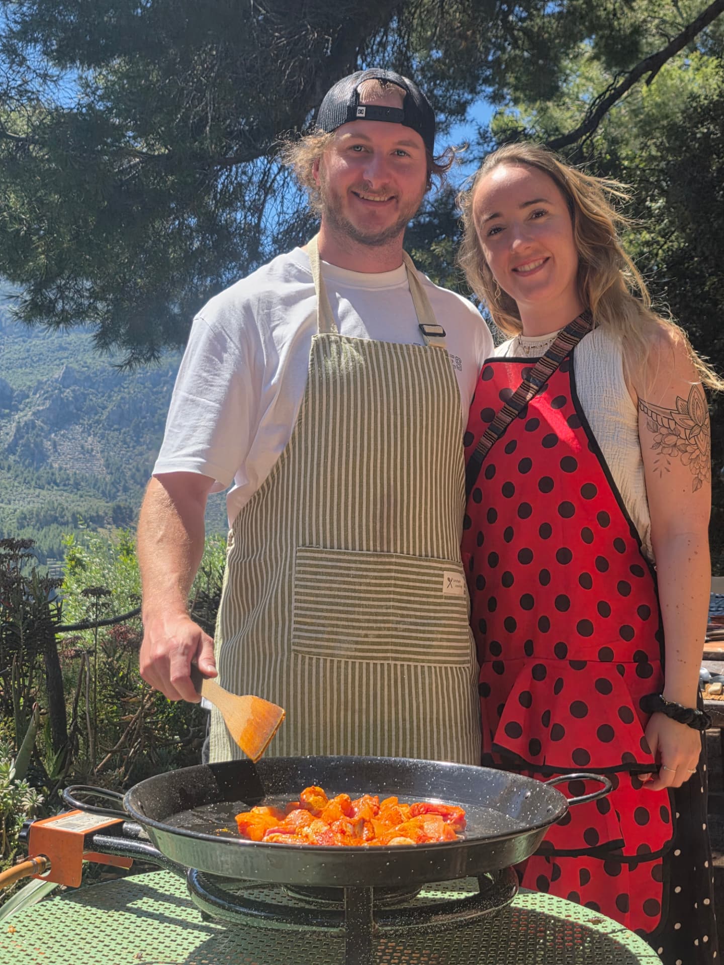 Cooking with the sierra behind us